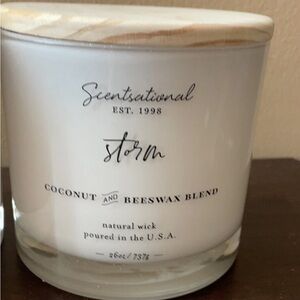 Scentsational Candle Storm Large Glass Jar 26 Oz Coconut Beeswax New